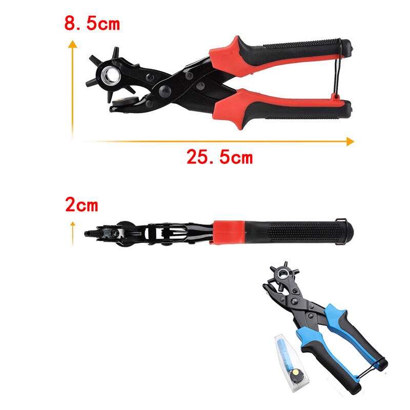 Pince de perforateur de trou de ceinture multifonction avec 6 trous perforateur en cuir tournant de tissu pour ceintures bracelets de montre sangles cartes papier