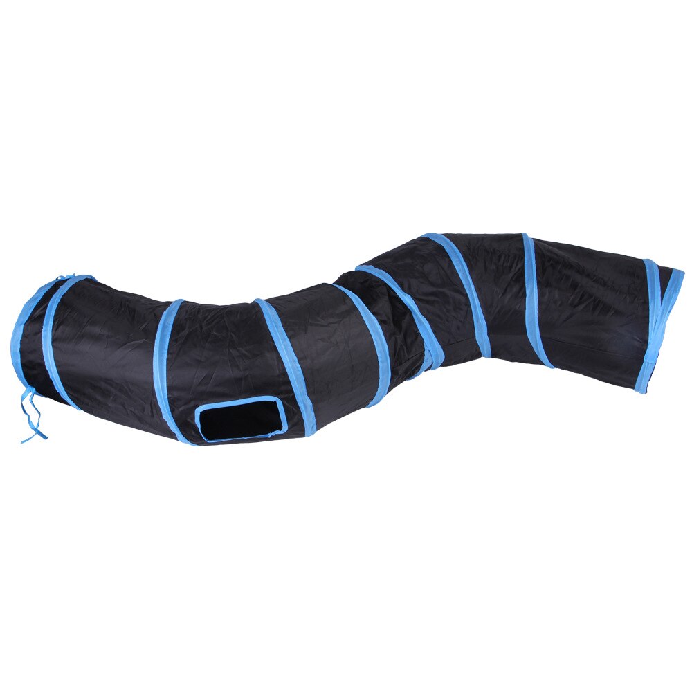 Tunnel pour chat arc-en-ciel en forme de S, en tissu Polyester pliable, canal pour chat, Dragon roulant, jouet pour animaux de compagnie, furet: F