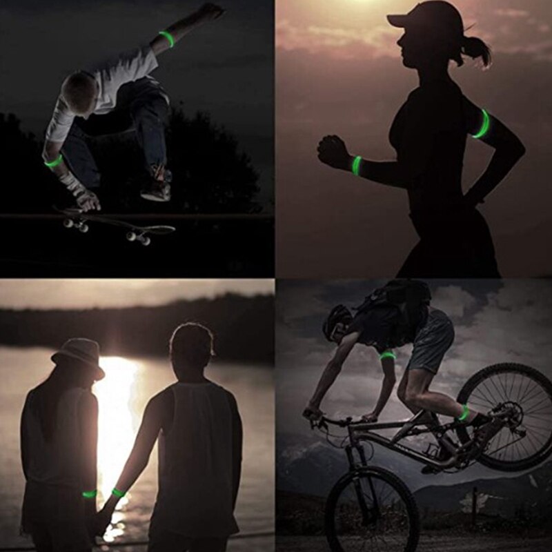 2Pcs Running Light Voor Lopers Oplaadbare Led Armband Reflecterende Running Gear, Led Light Up Band Voor Fietsers Wandelaars