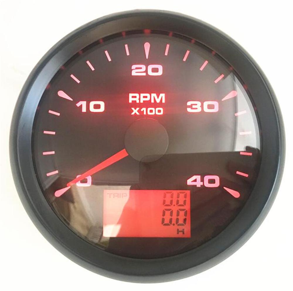 1pc 0-4000RPM Marine Tachometers 85mm Waterproof Revolution Meter Device Diesel or Gasoline Engine Gauges for Car Boat Truck RV