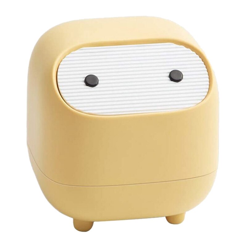 Mini Papelera para escritorio con tapa, organizador extraíble tipo prensa, Cubo de almacenamiento de escritorio