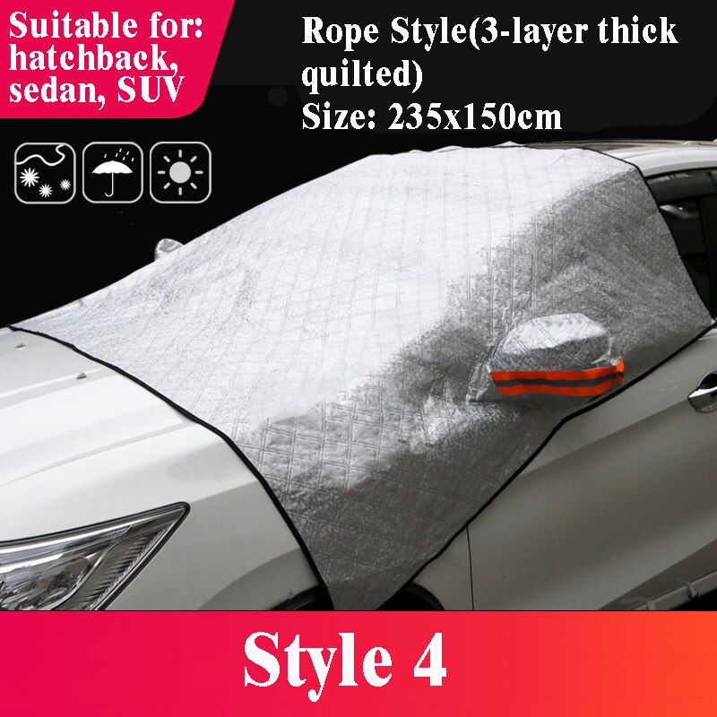 Universal Car Covers Sneeuw Shield Half Cover Voor Glas Sneeuw Bescherming Anti-Icing Geïsoleerde Auto Kleding Hatchback Sedan Suv: Style 4