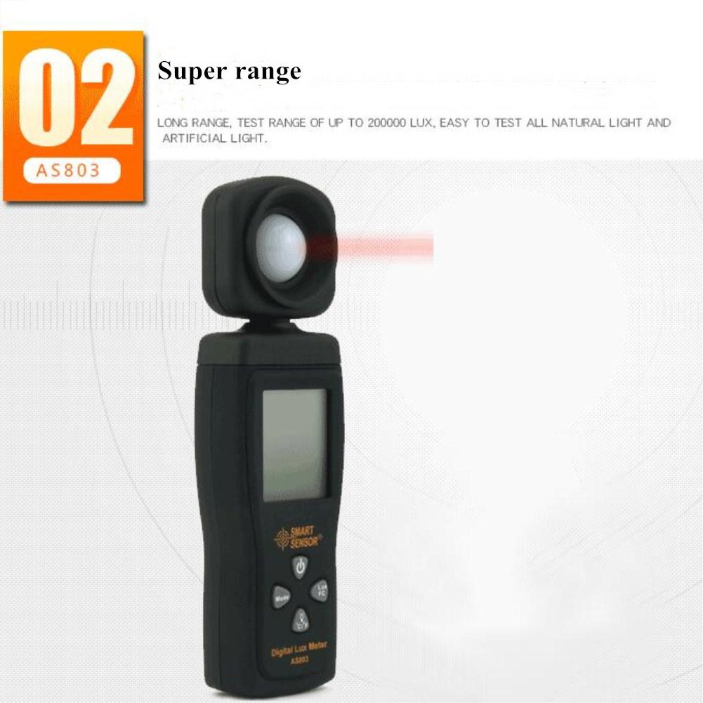 Smart Sensor Digital Meter 0 200, 000lux Range Luxmeter Illuminometer Light Meter