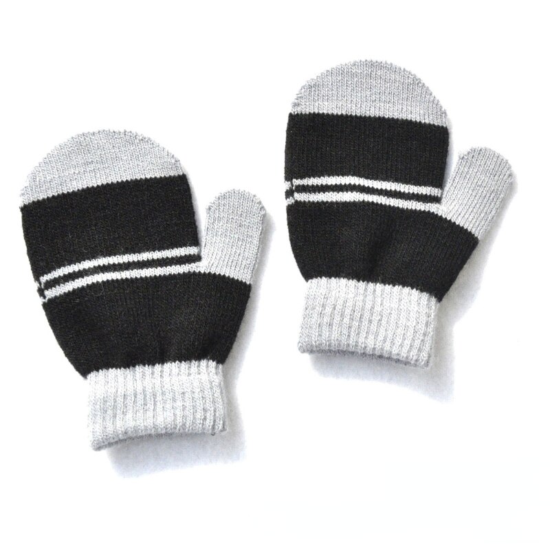 1-4 jahre Baby Gestrickte Handschuhe Baby betroffen Handschuhe Winter Mädchen Jungen Halb Finger kippen Abdeckung Fäustlinge freundlicher Jungen herbst Mädchen Fäustlinge: Schwarz