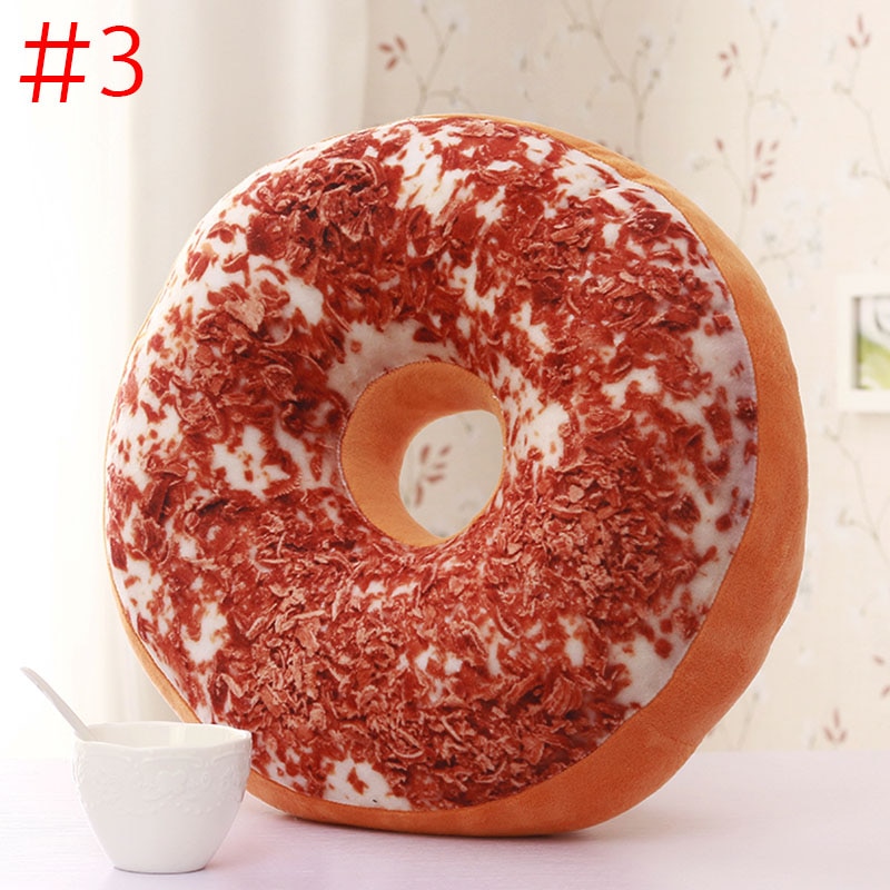Søte donuts pute sjokolade donuts plysj macaron matpute fin bunnpute lur pute donut coussin  fp8
