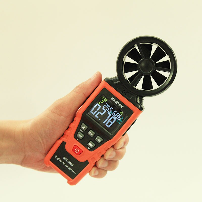 Digital Anemometer Handheld Wind Speed Meter with HD color screen Measuring Wind Speed