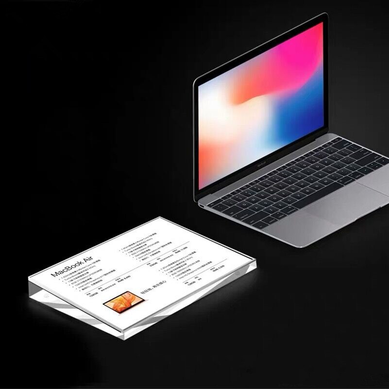 A4 Tabletop Beveled Square Acrylic Sign Holder Stand Mobile Cellphone Price Tag Advertising Picture Display Stand Frame