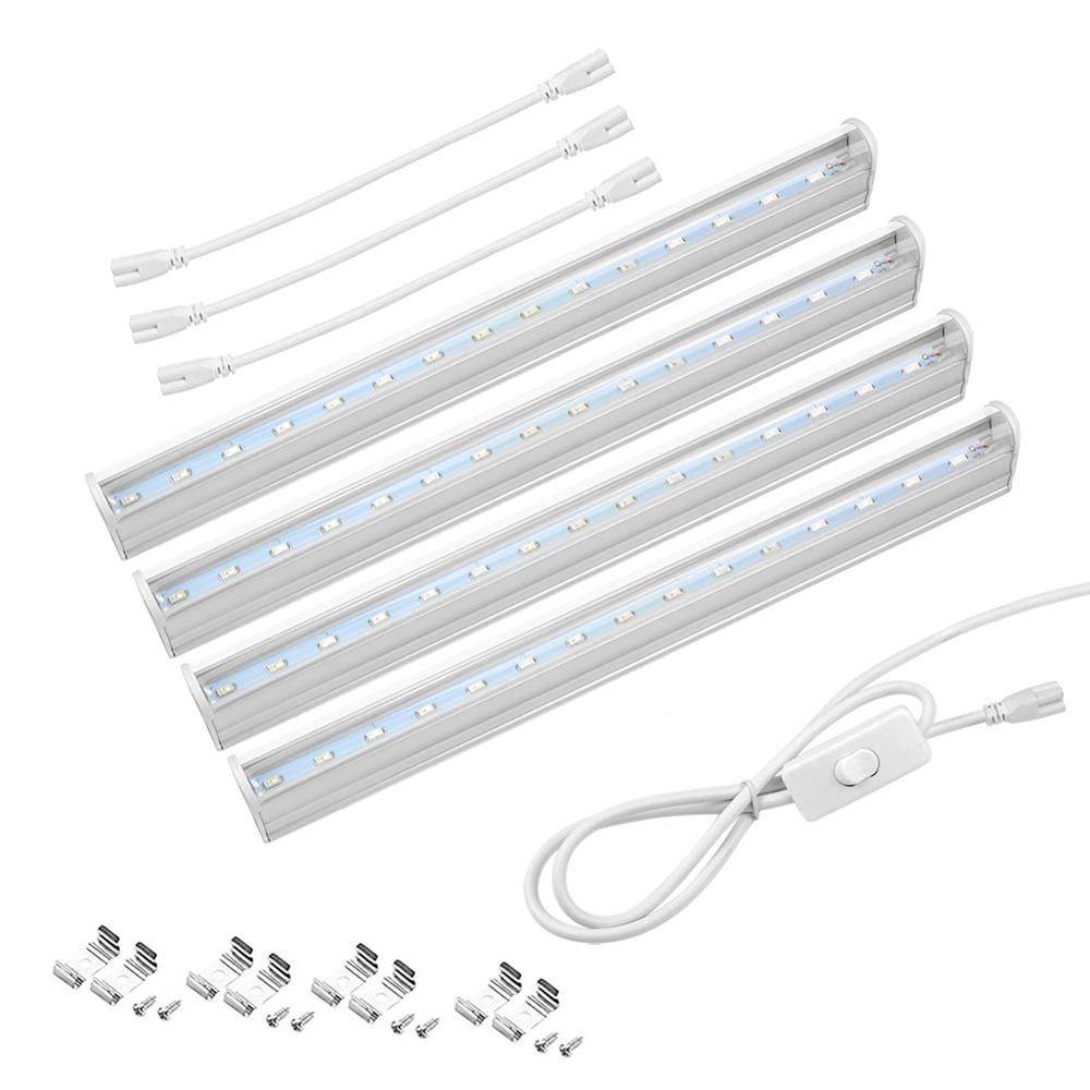 Led odlingsljus inomhus hem blombelysning tillväxt fito lamprör för växter plantskola hydroponics fullt spektrum led fytolampa: 4 st / Eu