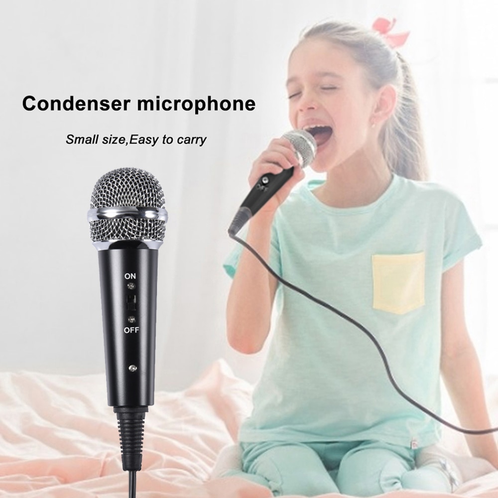 Karaoke Recording Condenser Microphone mobile phone microphone 3.5mm Jack microphone for Computer PC mic for iphone Android Live