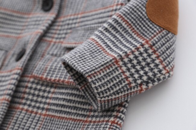 Abrigo de niña para niños invierno nueva Houndstooth abrigo de lana para niñas adolescentes chaqueta de otoño cálido abrigo largo Trench a prueba de viento