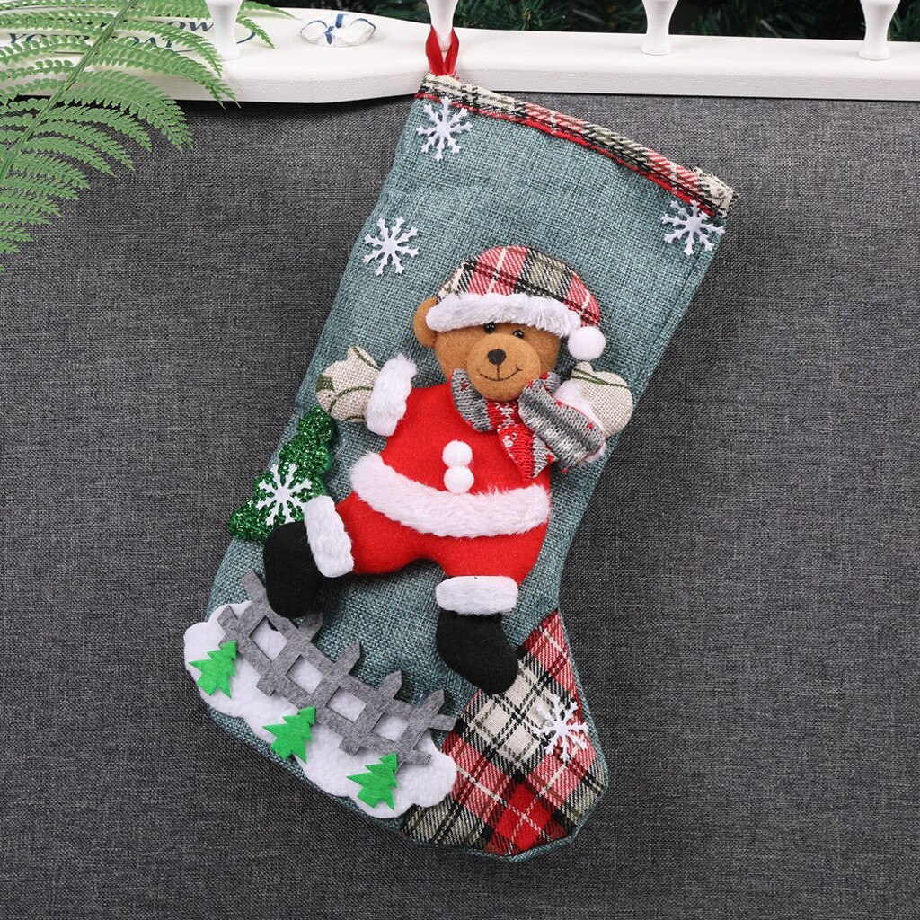 Jaar Kerst Kous Sack Xmas Candy Bag Kerst Decoraties Voor Huis Kerstboom Decor Kerst Kousen