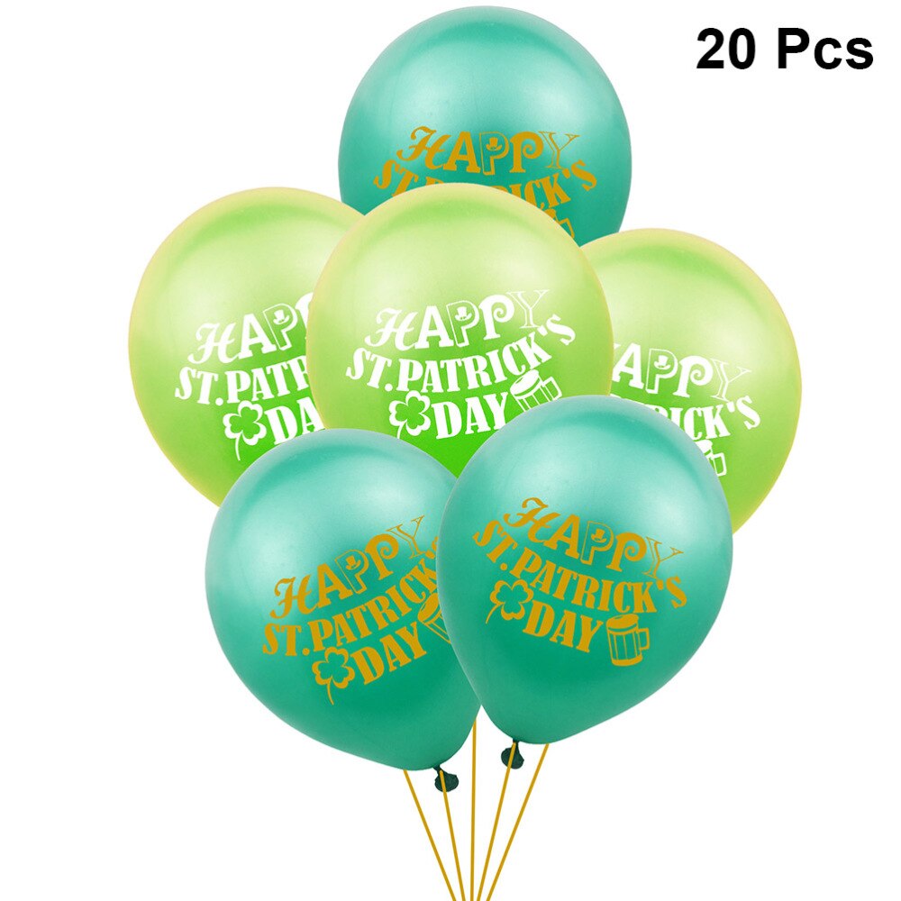 20pcs 12 Inches Irish Carnival Clover Printing Balloons Shamrock Latex Balloon Background Ornaments Party Supplies Photo Props f