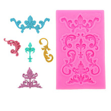Gadgets Fondant Mallen Relief Silicone mold Europese Retro Relief Kant Fondant Gumpaste Chocolade Snoep Klei Silicone Mold