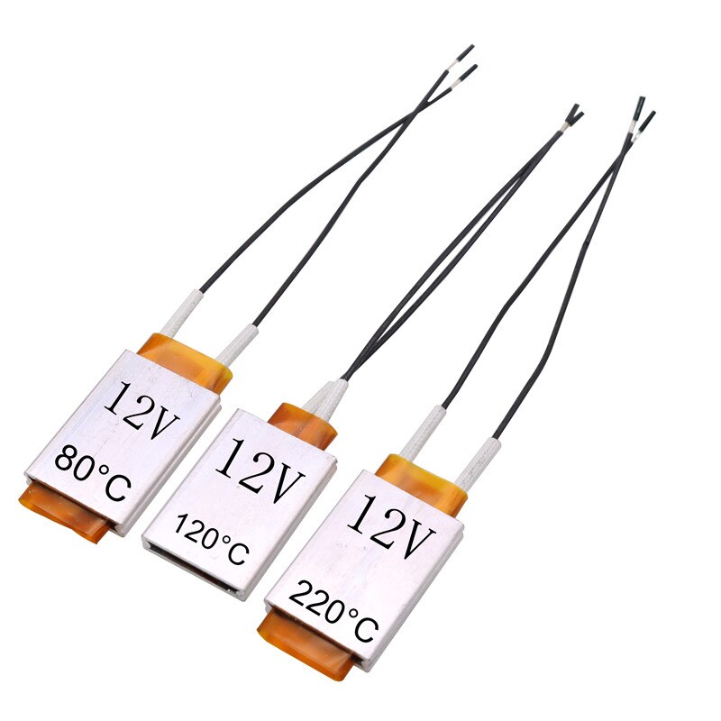 Placa de calefacción eléctrica de cerámica de 10 Uds elemento de calefacción de coche 12V concha de cerámica hoja calentador de temperatura constante 80/120/220 ℃