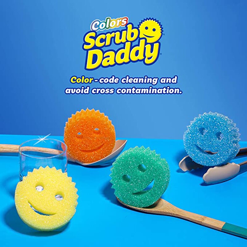 Creativity Smiley Magic Dishwashing Sponge Household Kitchenware Bathroom Cleaning Tools Scouring Powerful Scouring Pad No Box: 3pcs random