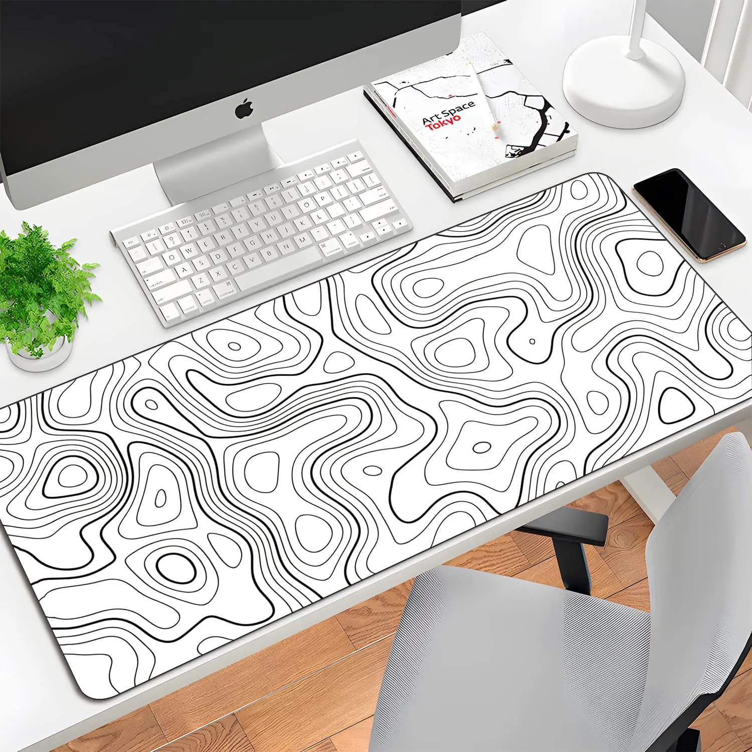 Topographic Contour Gaming Large Mouse Pad for Desk Keyboard and Desk Mat Computer Protector Mat Office Desk Accessories