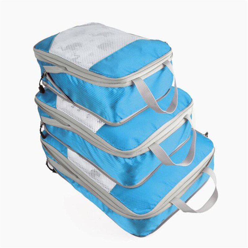 Ensemble de sac de rangement Compressible trois pièces Compression emballage Cube voyage organisateur de bagages pliable sac de voyage organisateur