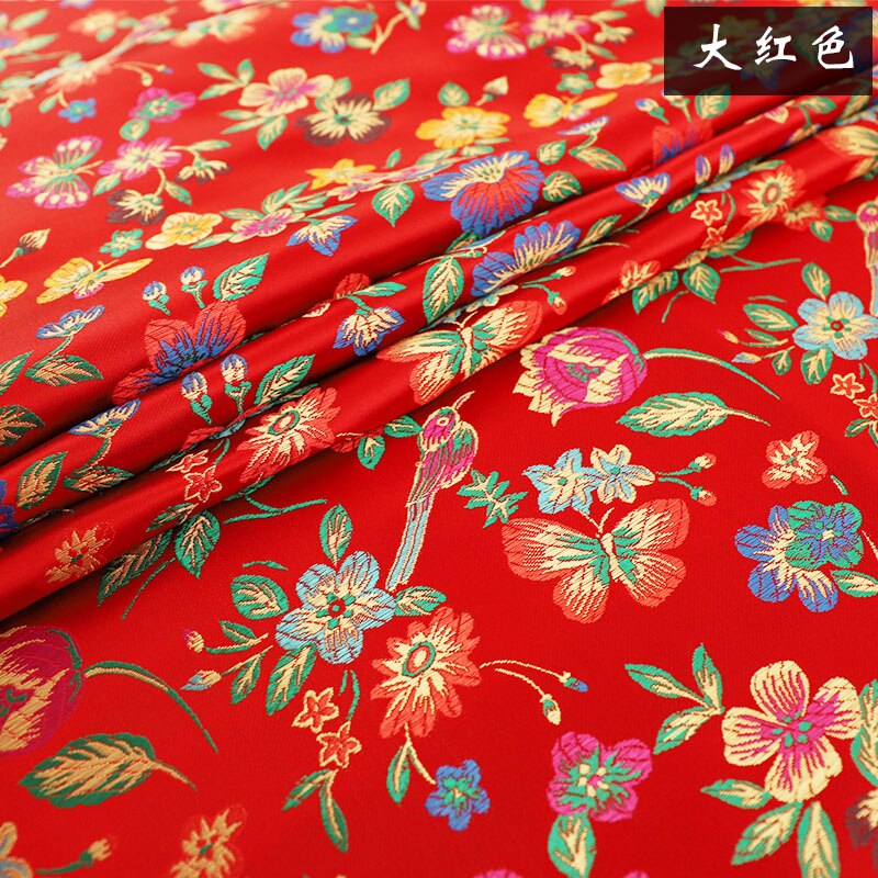 Brocado de tela satinada, jacquard, patrón de flores, material de ropa para costura de cheongsam y kimono: 4