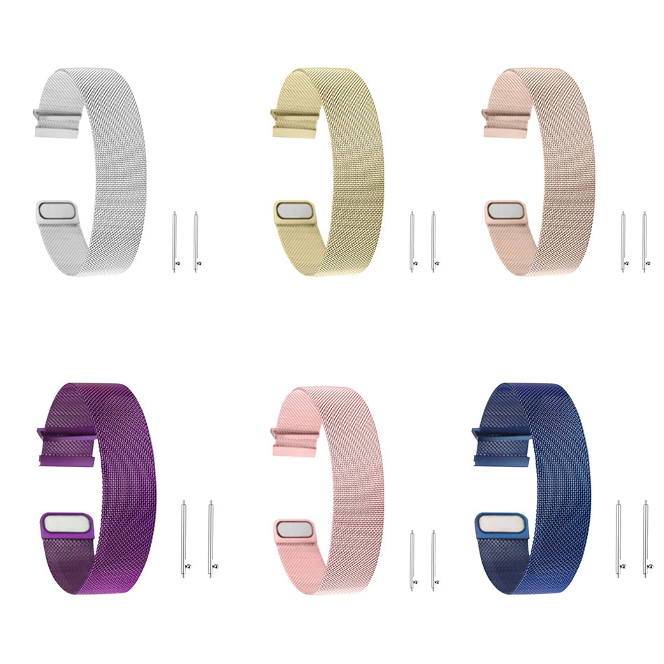 20/22 mm Mesh Stainless Steel Magnetic Loop Watchbands Metal Watch Straps Quick Release Spring Bars