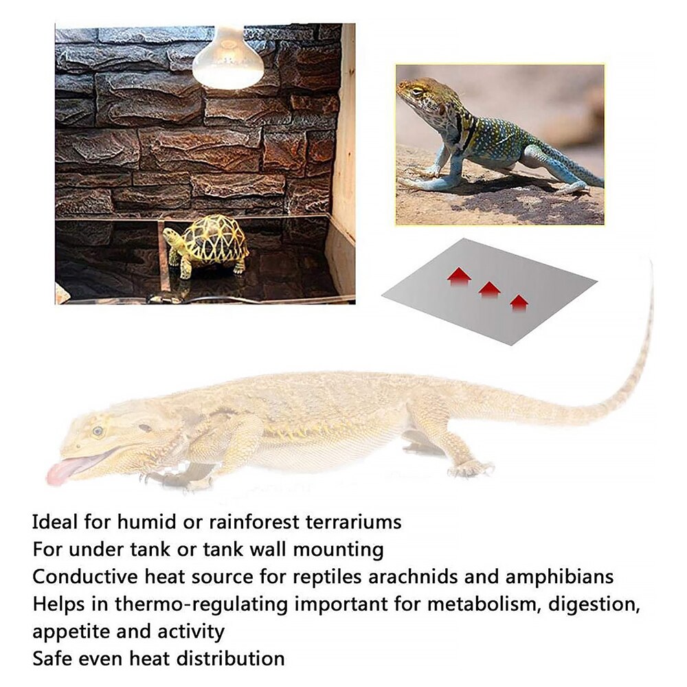 Reptil calor Mat ajustable calentador de almohadilla de calor para los Reptiles tortuga serpiente lagartija Gecko araña sobre orugas