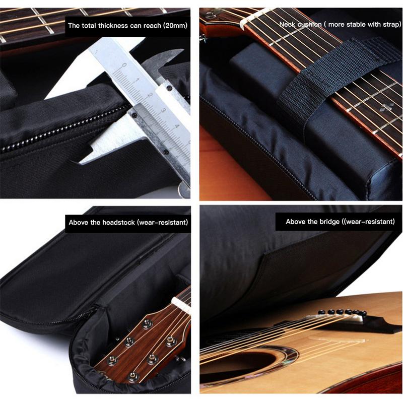 Épaissir guitare sac Musical accessoires de musique sac acoustique éponge guitare fonction 39 40 41 pouces noir sacs housse étui de protection