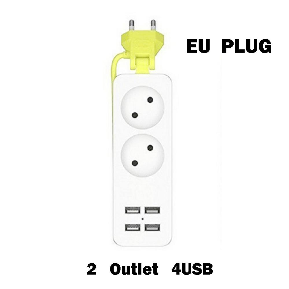Flere bærbare rejser 1200w 1.5m 4 usb port oplader stik eu uk us stik stikdåse stik adapter til smartphones tablets: Eu 2 stik 4 usb