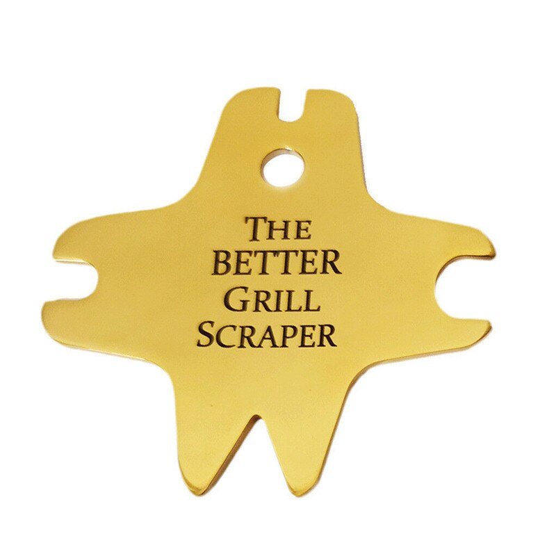 Rvs BBQ Grill Schoonmaken Schraper Barbecue Cleaner Scraper Tool Huishoudelijke Decoratie Scrapper: 1 gold
