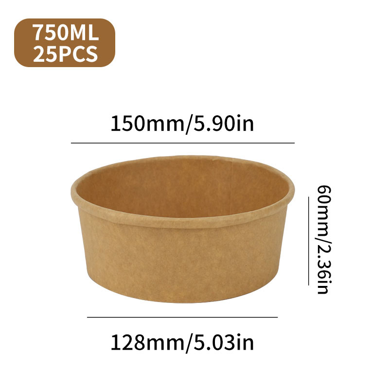 Cuencos de papel Kraft desechables, fiambrera Bento para llevar, cajas de comida con tapas, sopa, fideos, ensalada, contenedor de alimentos desechable, 25 uds.: green