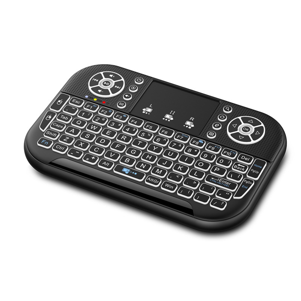 Air Mouse Remote 2.4G&Bluetooth-compatible Backlit Handheld Remote Keyboard with Touchpad Keyboard Remote Control for PC Laptop