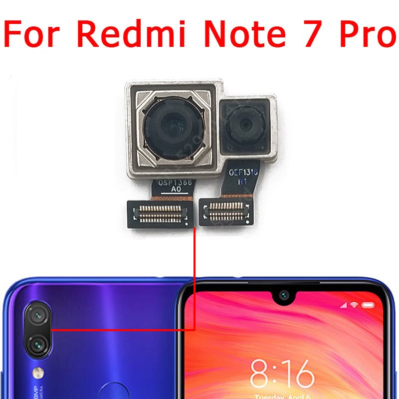Original Front Back Camera For Xiaomi Redmi Note 7 6 Pro Rear Frontal Selfie Backside Camera Module Flex Replacement Spare Parts: Note 7 Pro Back