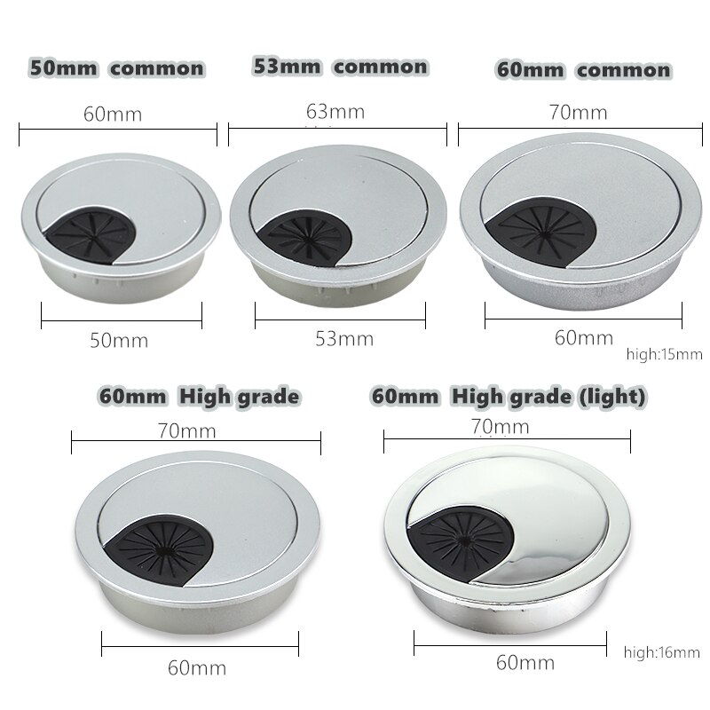 1PC Desk Table Plastic Cable Hole Cover PC Computer Round Wire Tidy Grommet Organizer