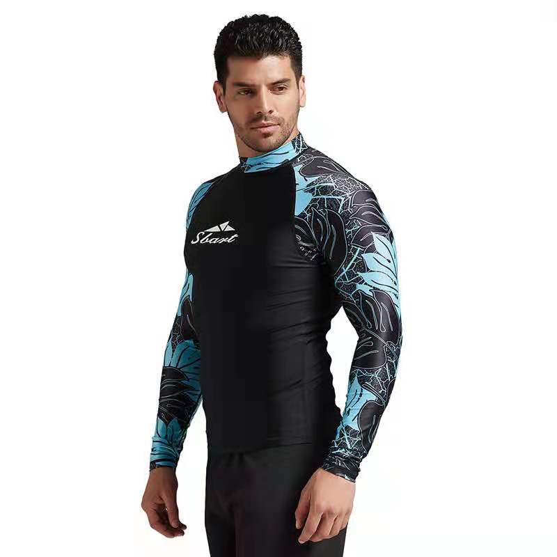 Sbart uv beskyttelse rashguard mænd langærmet badedragt herre svømme udslæt vagt hurtig tør surf kørsel t shirt til svømmetøj