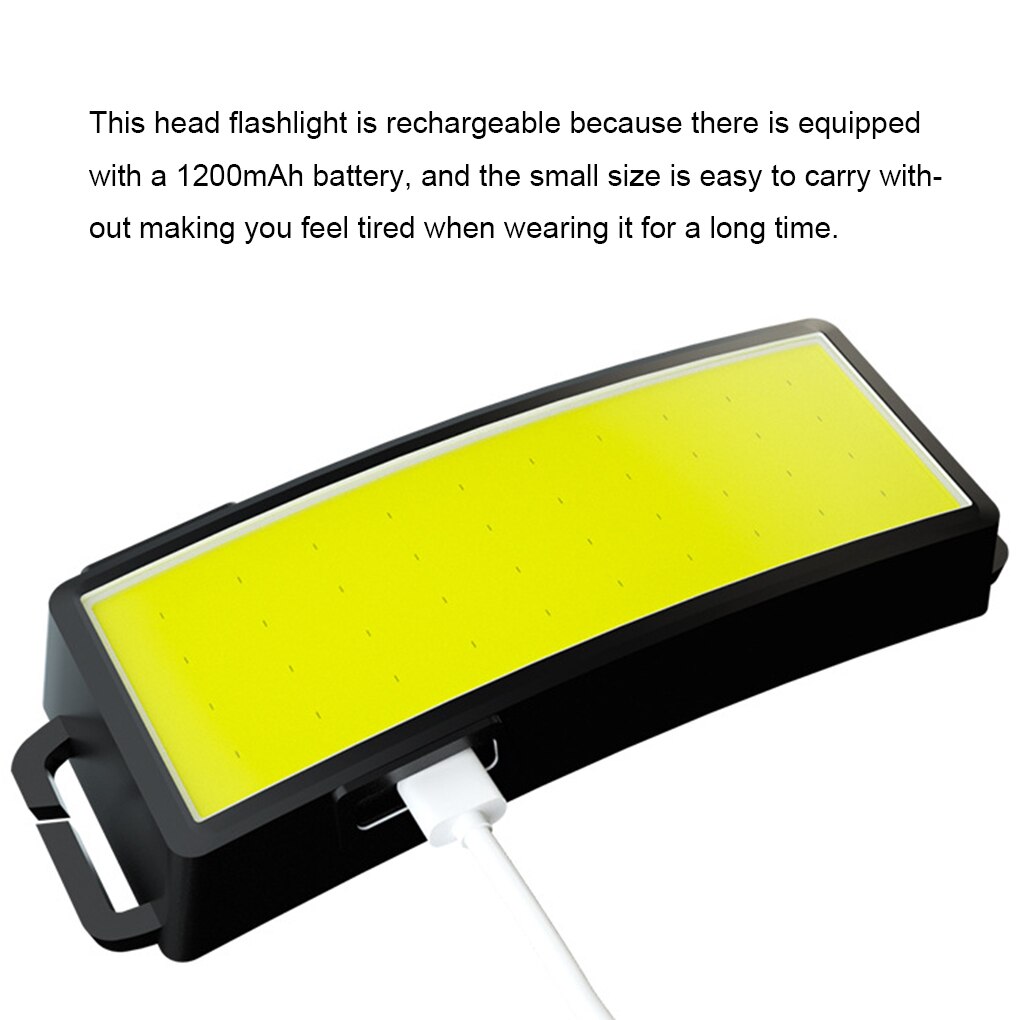 500LM 40COB Headlamp USB Rechargeable Adjustable Camping Fishing Headlight IPX4 Waterproof Portable LED Head Flashlight