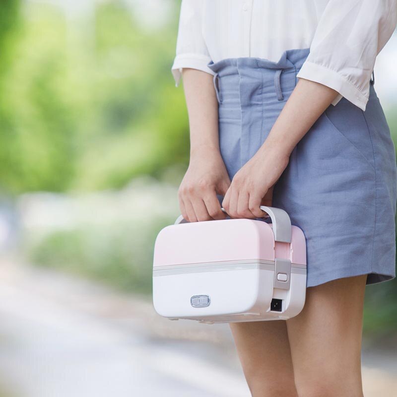 Elektrische Beheizte Lunchbox Tragbare Bento Boxen Edelstahl Lebensmittel Behälter Aufwärmen Tragbare essen Dampfer Wärmer
