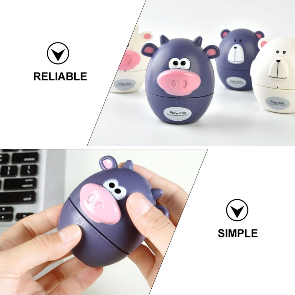 1Pc Kitchen Countdown Timer Cartoon Time Reminder Baking Supply(Purple)