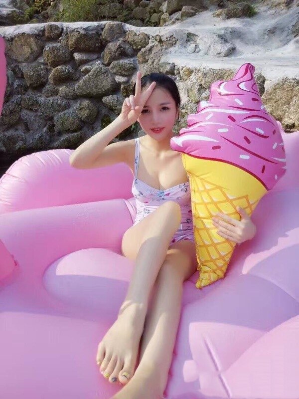 90cm 35inch Giant Inflatable Ice Cream Pool Float Inflatable Water Toys Air Mattress Fun Swimming Beach Party
