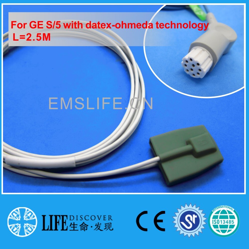 Lange Kabel Awt Volwassen Vinger Clip Spo2 Sensor Voor Ge S/5 Met Datex-Ohmeda Technologie: child silicone