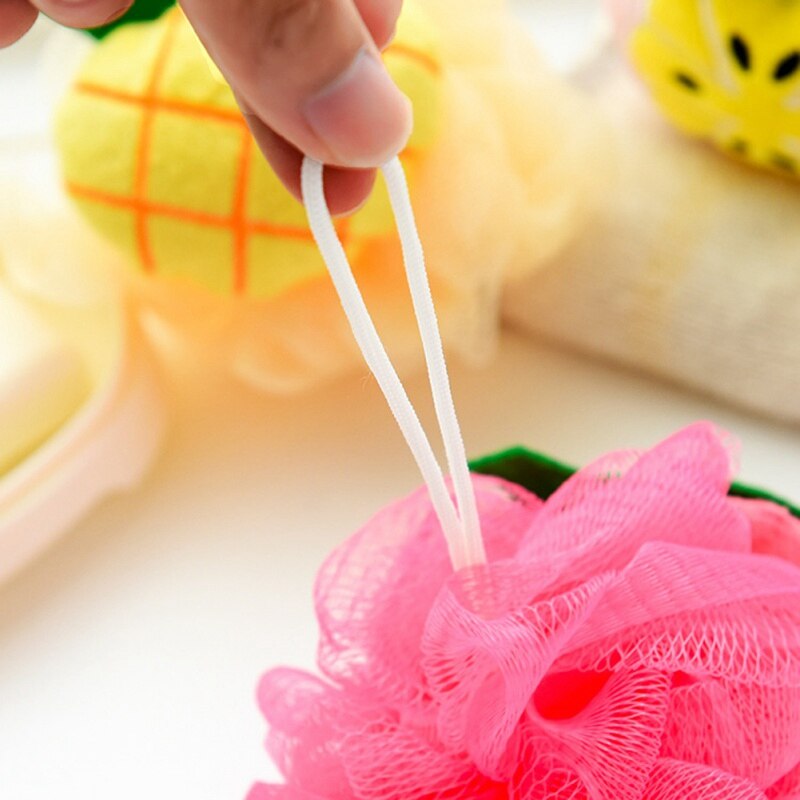 Children Bath Ball Fruit Shape Baby Kids Bath Wipe Soft Large Foaming Ball Infant Nursing Supplies Bath Flower
