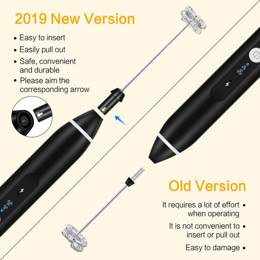 Køkken elektrisk piskeris mixer automatisk kaffe mælkepisker rustfrit stål skummer æg 3 hastighed justerbar mixer omrører