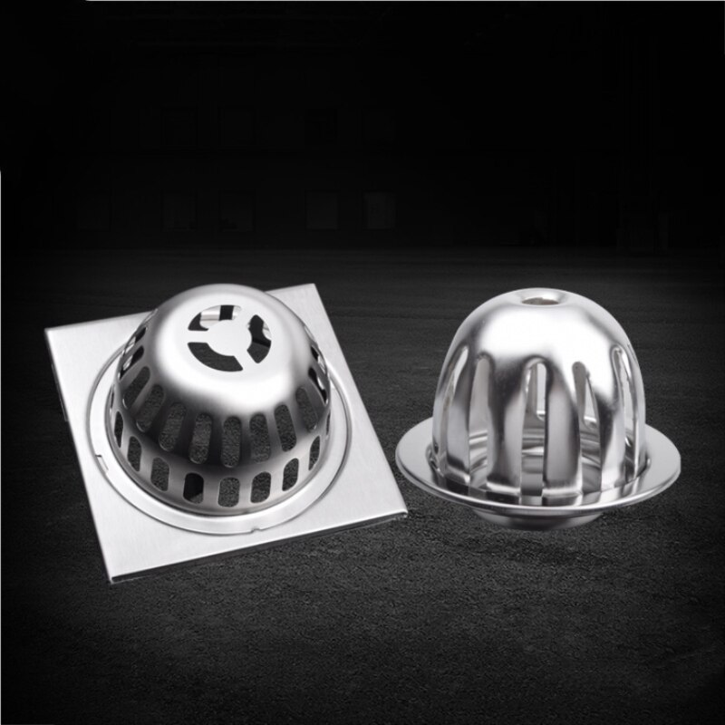 1 st Rvs Balkon Afvoerputje Vierkante Ronde Draad Tekening Rechte 90-110 Pijp Afvoerputje