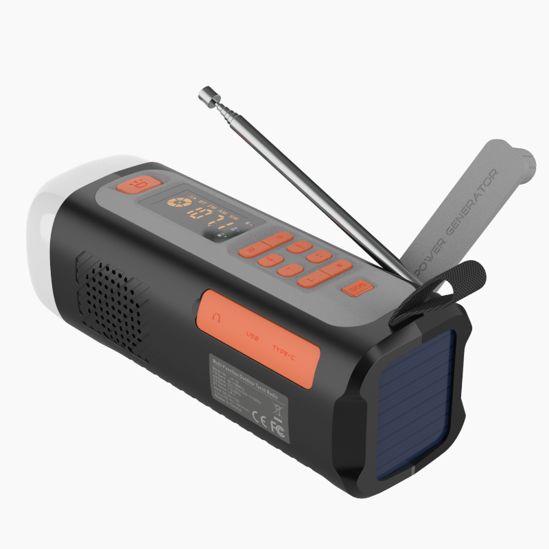 Awaryjne radio pogodowe Przenośne radio AM/FM/SW Głośnik kompatybilny z Bluetooth USB C/Solar/ręczna korba Ładowanie Wind Up Radio