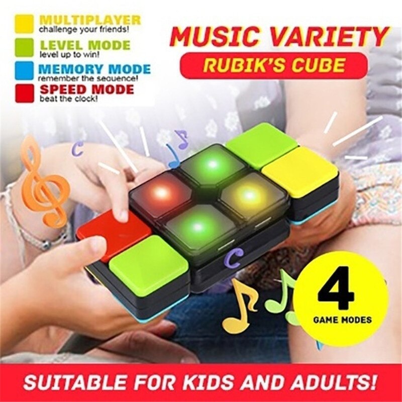 Verwisselbare Intelligente Puzzel Uitdaging Cube Met Led Licht Elektronische Magic Cube Speelgoed Voor Kinderen Anti Stress Cube Puzzel