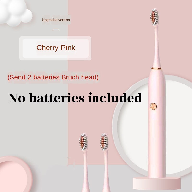 Sonic Electric Toothbrush Adult Timer Brush USB Charger Rechargeable Tooth Brushes Battery model/Replacement Heads Set: upgrade pink