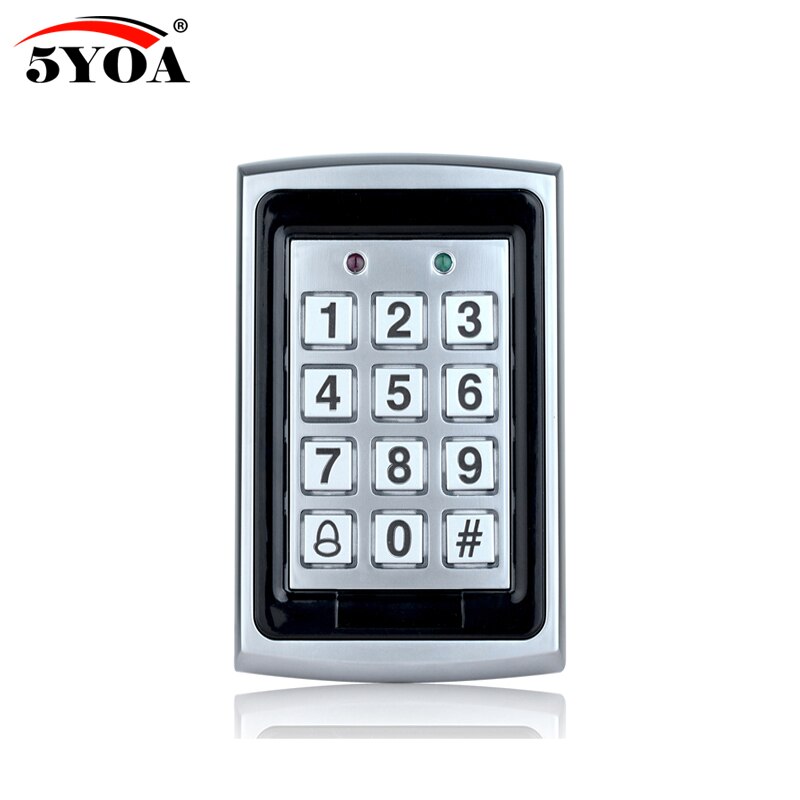 5YOA Waterproof Metal Rfid Access Control Keypad With 1000 Users+ 10 Key Fobs For RFID Door Access Control System
