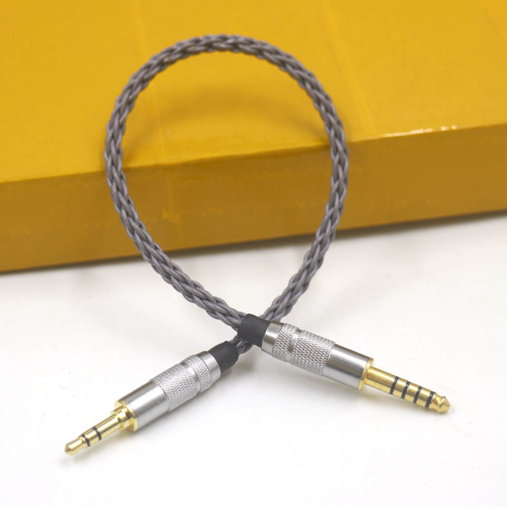 Hifi 4,4 mm naar 3,5 mm audiokabel Verzilverd 4,4 mm balans naar 3,5 mm aux-aansluiting Gebalanceerde audio-adapterkabel mannelijk naar mannelijk