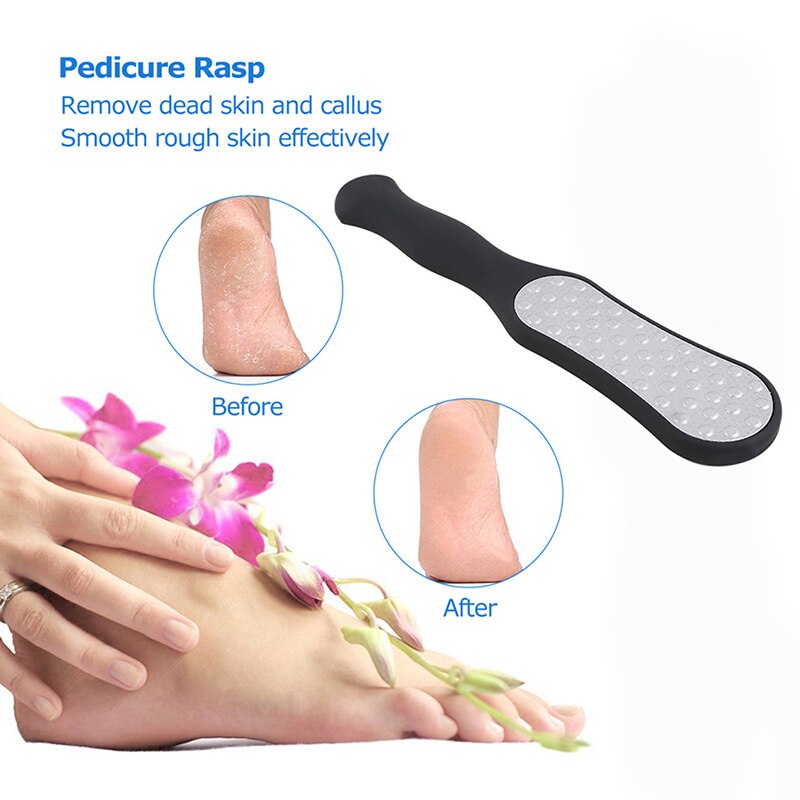 1pc rustfrit stål praktisk fod rasp hæl fil hård død hud callus remover eksfolierende pedicure pleje værktøj