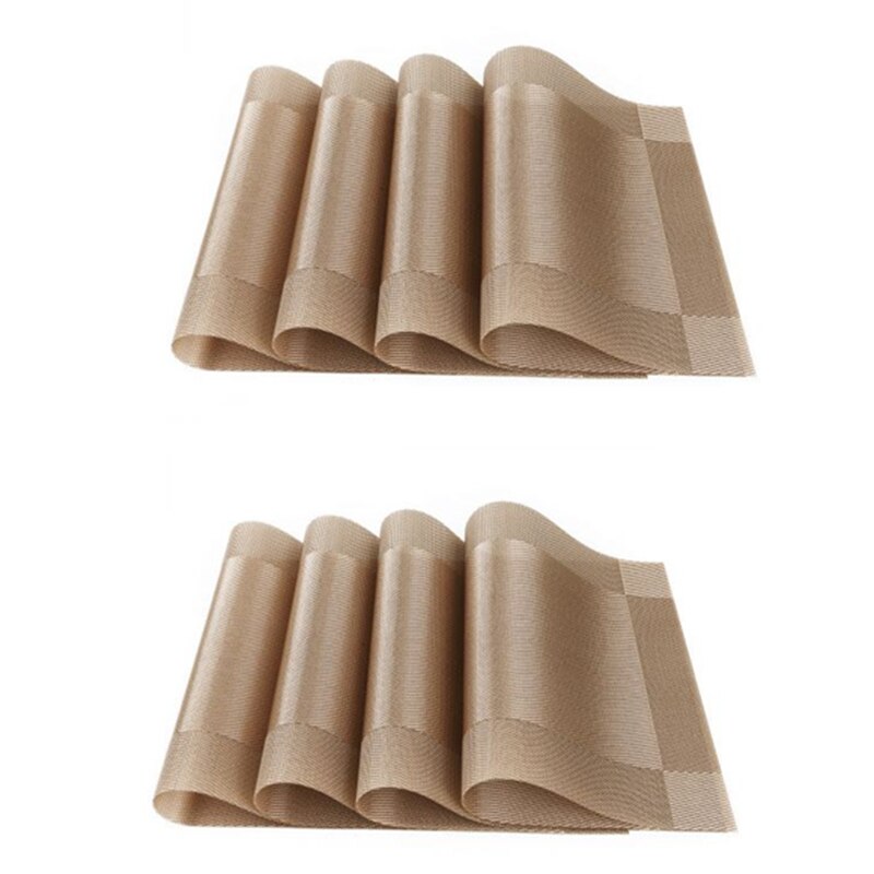 4 stk/parti pvc dækkeserviet individuelt bord skridsikker måtte vandtæt køkken spisebord pude vaskbar dekorative placeringer: 8 stk. type b