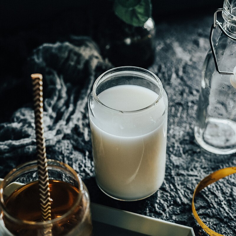 Glass Mug Cola Can Shaped Glass Mug Cold Drink Cup Cafe Beverage Juice Milk Cup Heat Resistant Drink Glass Mug