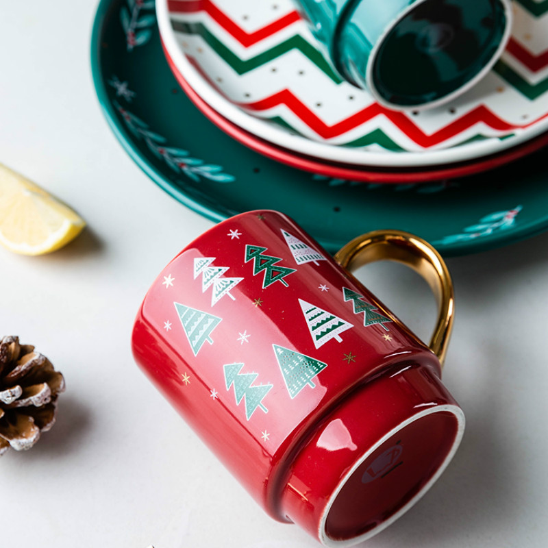 Plato plano con personalidad, tazón de sopa para el hogar, de Navidad para parejas, vajilla, tazón de arroz, plato de comida occidental WF1206154