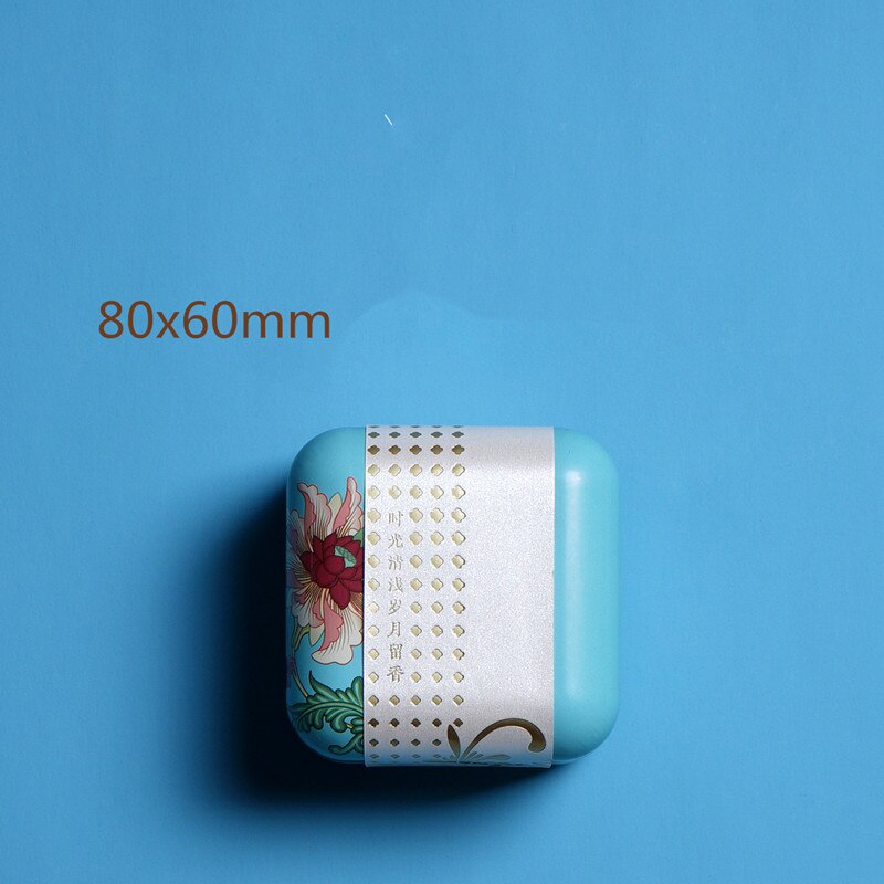 6 pièces/lot général Pu Er thé scellé boîte en fer blanc boîte d'emballage de thé vide caisse de nourriture pour cuisine impression café poudre organisateur de stockage: Flower Blue S 6pcs